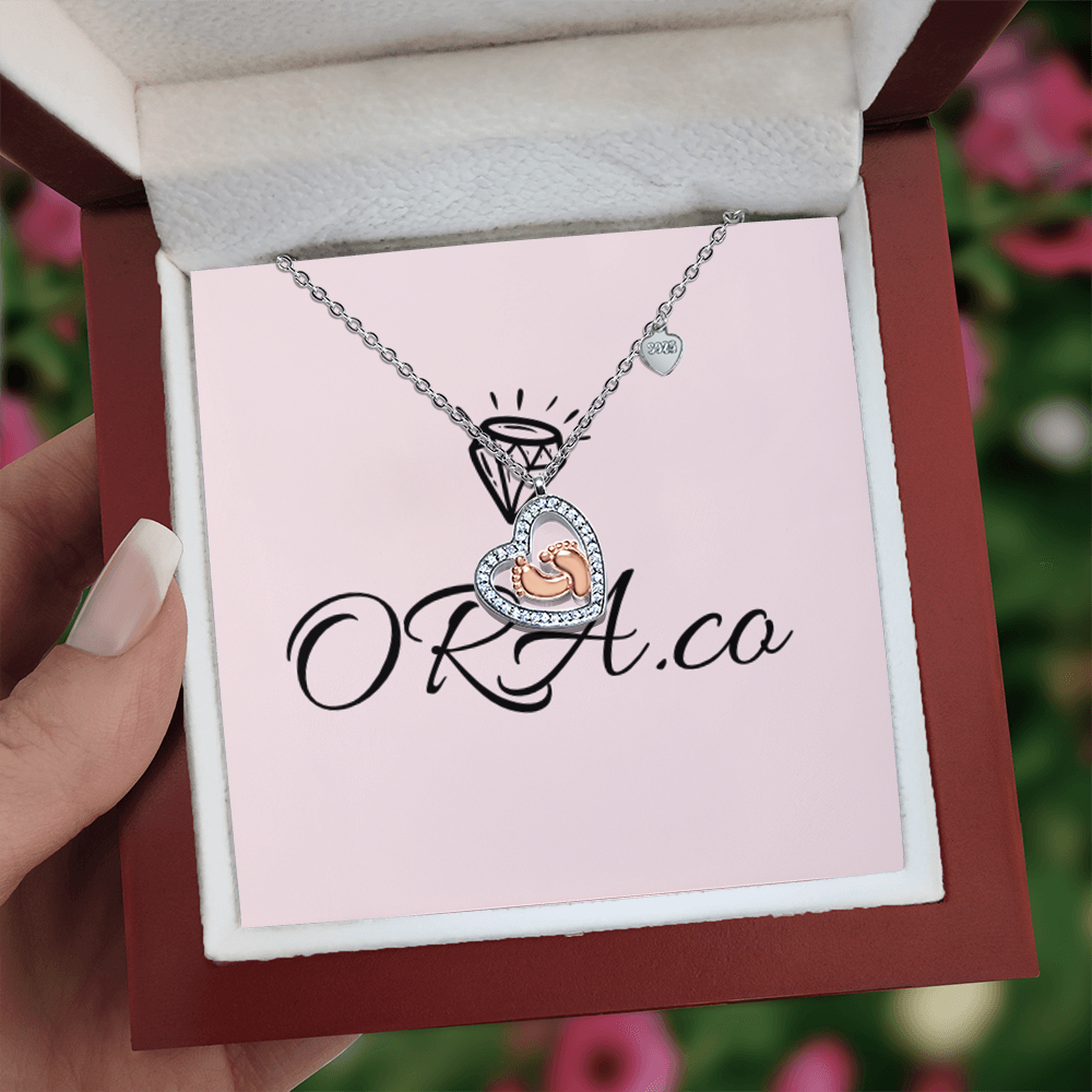 Baby Feet Heart Necklace – Luxury Collection