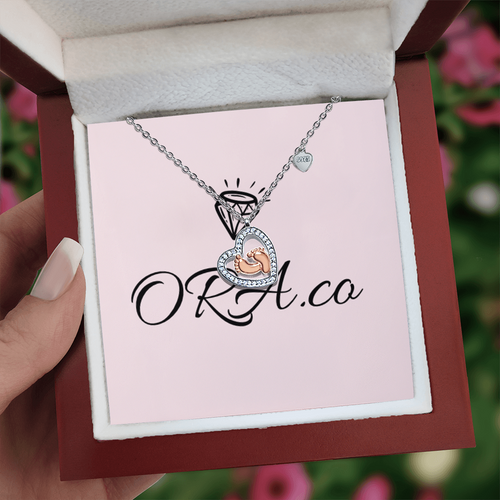 Baby Feet Heart Necklace – Luxury Collection