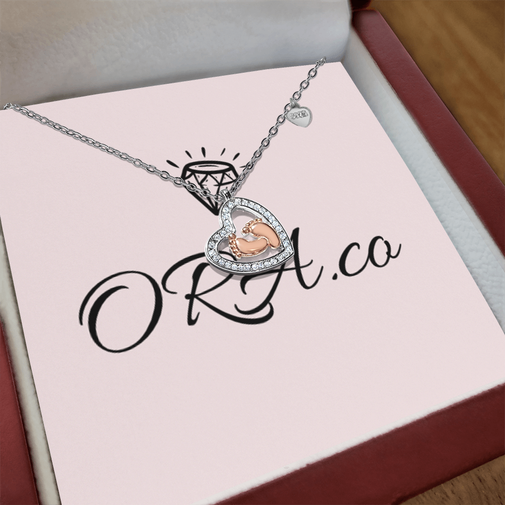 Baby Feet Heart Necklace – Luxury Collection